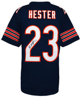 Devin Hester Signed Navy Custom Football Jersey