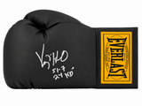 Virgil Hill Signed Everlast Black Full Size Boxing Glove w/51-7, 24 Kos
