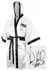 Virgil Hill Signed Title White Full Length Boxing Robe w/HOF'13