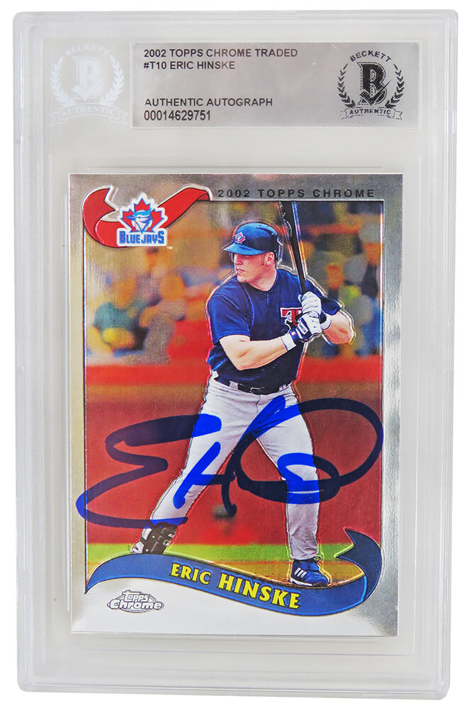 Eric Hinske Signed Blue Jays 2002 Topps Chrome Baseball Trading Card #T10 - (Beckett Encapsulated)