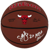 Craig Hodges Signed Chicago Bulls Logo Wilson NBA Basketball w/2x NBA Champs