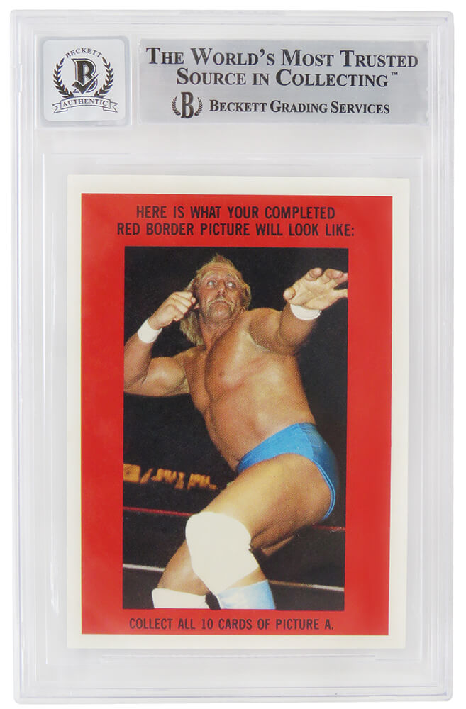 Hulk Hogan Signed WWF 1985 Topps Wrestling Sticker Card #11 (Beckett Encapsulated/ Auto Grade 10)