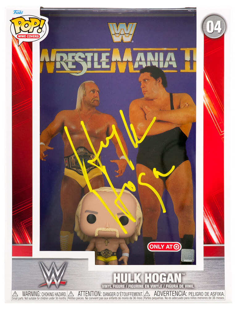 Hulk Hogan Signed WWE Wrestlemania 3 Hogan vs. Andre The Giant Funko Pop Doll #04