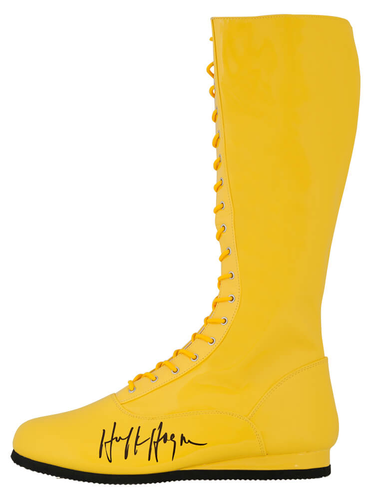 Hulk Hogan Signed Yellow Wrestling Costume Boot