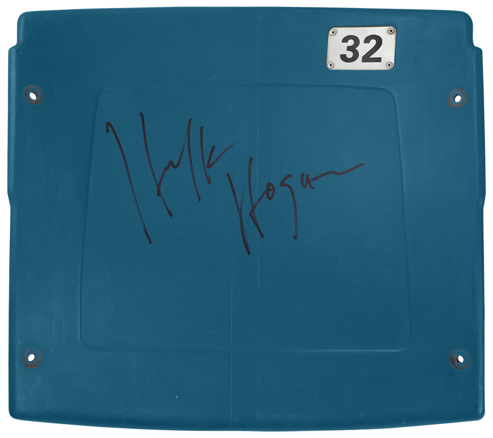 Hulk Hogan Signed Detroit Silverdome (Stadium Of Wrestle Mania III) Blue Stadium Seatback