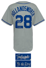 Todd Hollandsworth Signed Grey Custom Baseball Jersey w/96 NL ROY