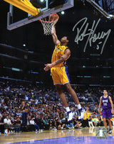 Robert Horry Signed Los Angeles Lakers Gold Jersey Dunk 8x10 Photo