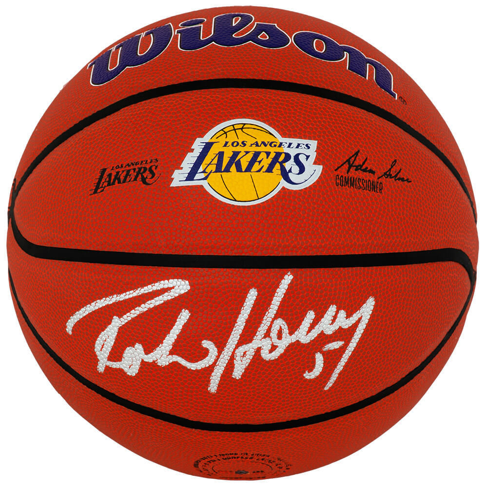 Robert Horry Signed Los Angeles Lakers Logo Wilson NBA Basketball