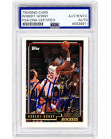 Robert Horry Signed Houston Rockets 1992 Topps GOLD Rookie Basketball Card #308 - (PSA Encapsulated)