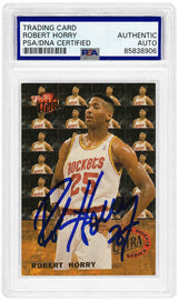 Robert Horry Signed Houston Rockets 1992-93 Fleer Ultra Rookie Series Basketball Card #3  (PSA Encapsulated)