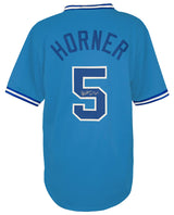 Bob Horner Signed Baby Blue Throwback Custom Baseball Jersey w/78 NL ROY