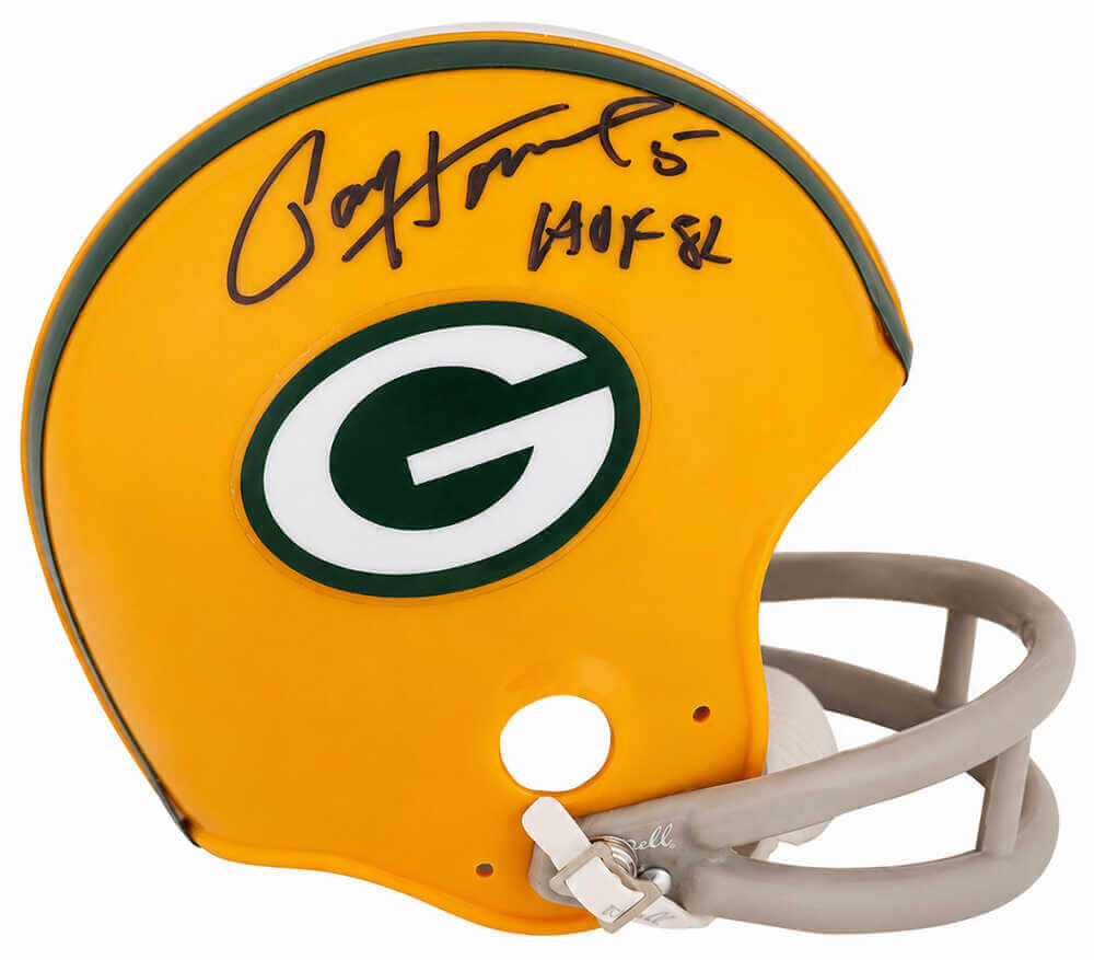 Paul Hornung Signed Green Bay Packers Throwback 2-Bar Riddell (VSR4) Mini Helmet w/HOF'86