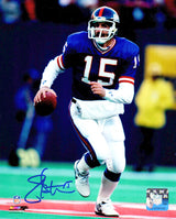 Jeff Hostetler Signed New York Giants Action 8x10 Photo