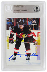 Marian Hossa Signed Ottawa Senators 1997 Pinnacle Rookie Card #17 - (Beckett Encapsulated)