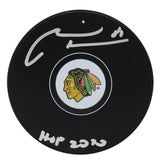 Marian Hossa Signed Chicago Blackhawks Logo Hockey Puck w/HOF 2020