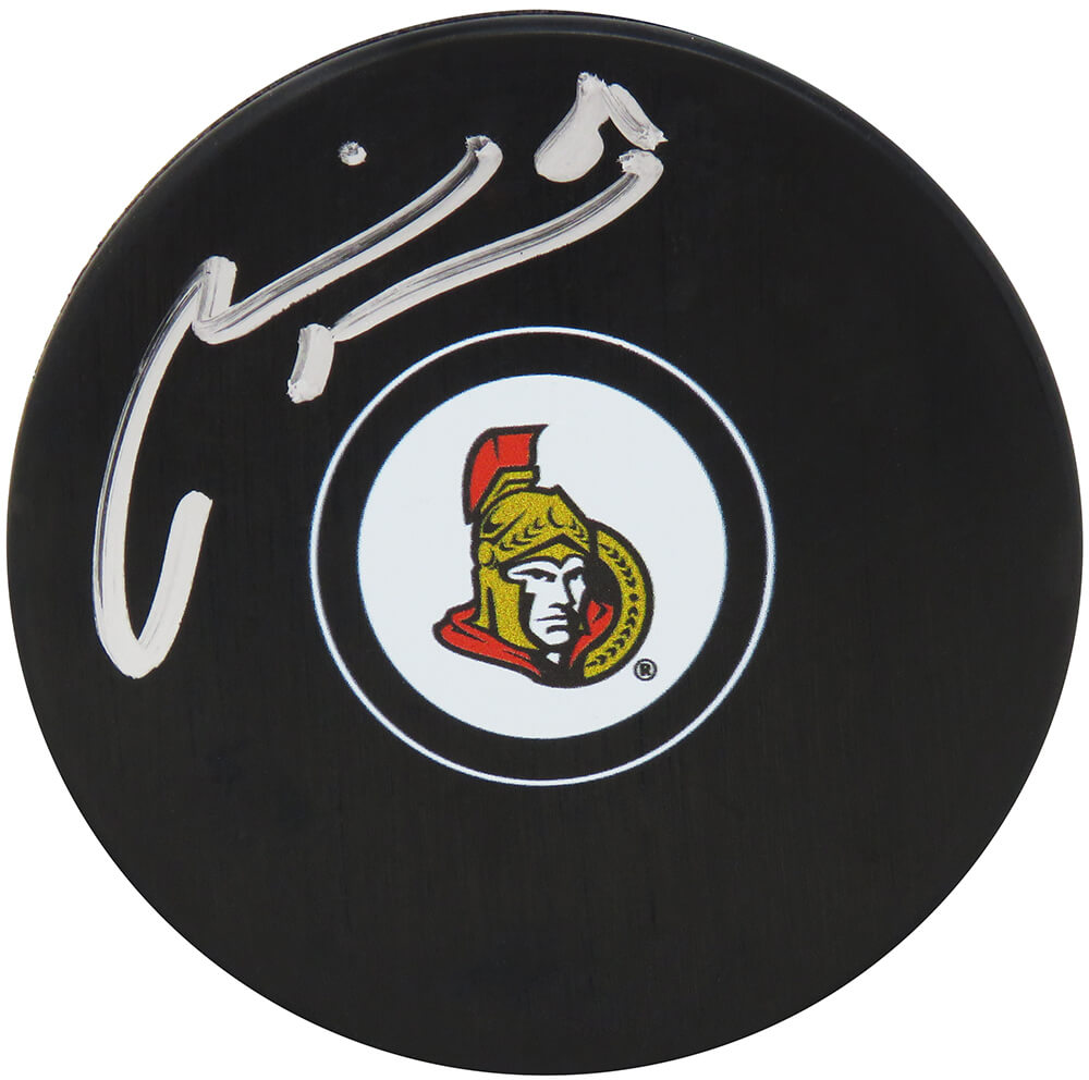 Marian Hossa Signed Ottawa Senators Logo Hockey Puck