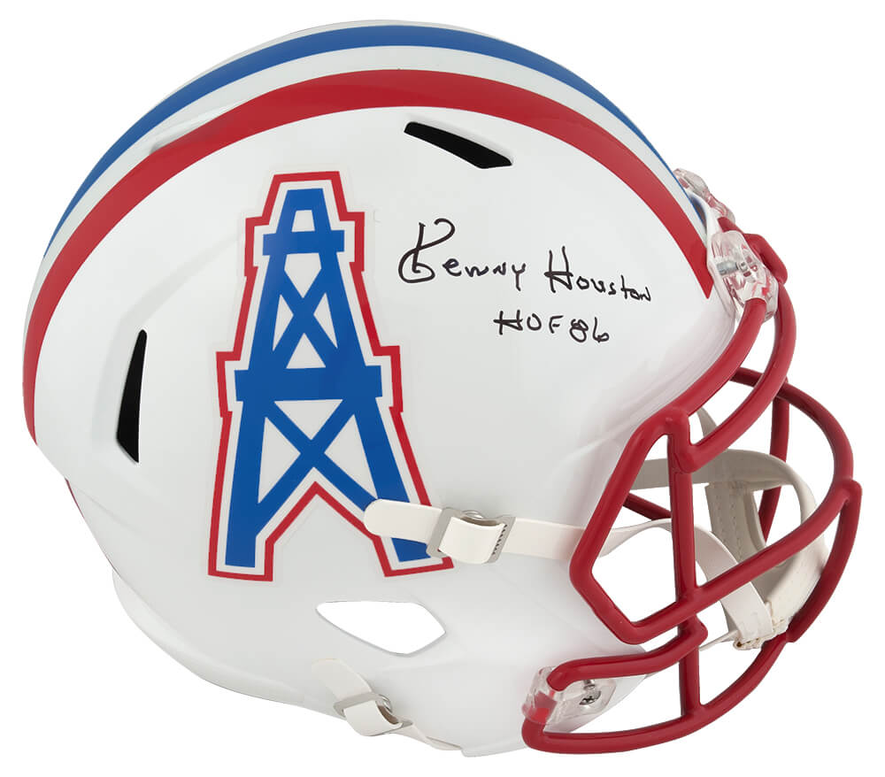 Ken Houston Signed Houston Oilers Throwback Riddell Full Size Speed Replica Helmet w/HOF'86