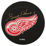 Gordie Howe Signed Red Wings Logo Hockey Puck - (JSA COA)