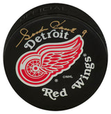 Gordie Howe Signed Red Wings Large Logo Hockey Puck - (JSA COA)