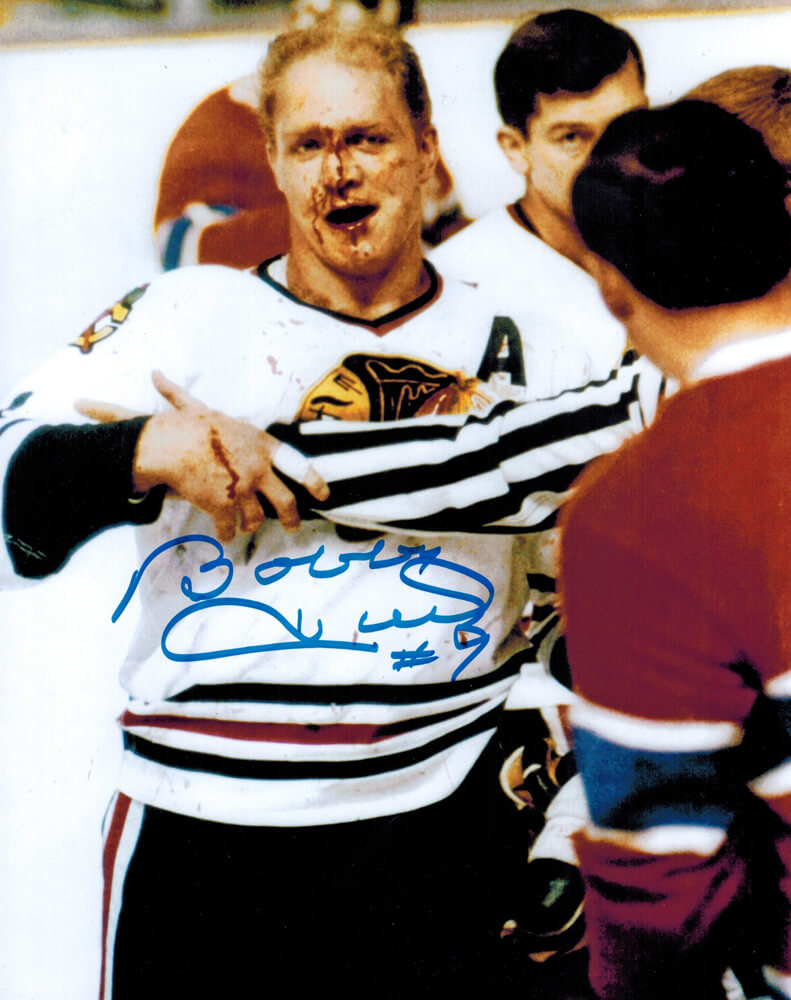Bobby Hull Signed Blackhawks Blood 8x10 Photo