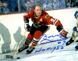Bobby Hull Signed Chicago Blackhawks Action With Puck 8x10 Photo w/HOF 1983
