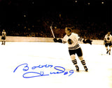 Bobby Hull Signed Chicago Blackhawks B&W Stick Raised 8x10 Photo