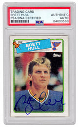 Brett Hull Signed St Louis Blues 1988 Topps Hockey Rookie Trading Card #66 - (PSA/DNA Encapsulated)