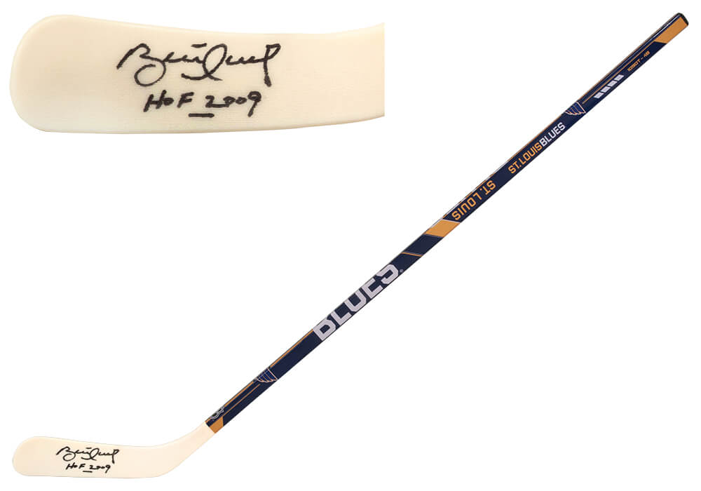 Brett Hull Signed Franklin St. Louis Blues Logo 48 Inch Full Size Hockey Stick w/HOF 2009