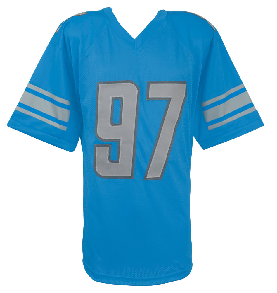 Aidan Hutchinson Signed Blue Custom Football Jersey