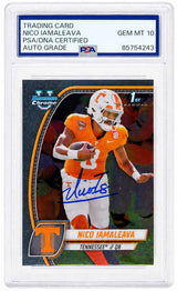 Nico Iamaleava Signed 2024 Bowman Chrome (1st Bowman) Football Trading Card #139 - (PSA Encapsulated - Auto Grade 10)