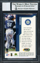 Ichiro Suzuki Autographed 2001 Upper Deck Play Makers Rookie Card #4 Seattle Mariners Auto Grade 10 Beckett BAS #12490821