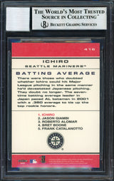 Ichiro Suzuki Autographed 2001 Fleer Platinum Chart Toppers Rookie Card #416 Seattle Mariners Auto Grade 10 Beckett BAS #12490856