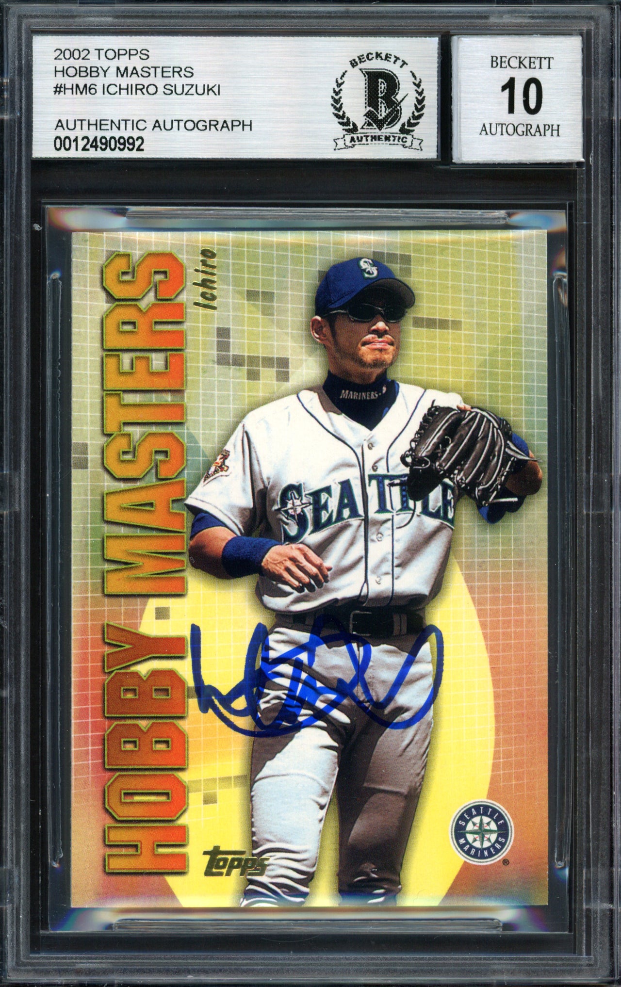 Ichiro Suzuki Autographed 2002 Topps Hobby Masters Card #HM6 Seattle Mariners Auto Grade 10 Beckett BAS #12490992