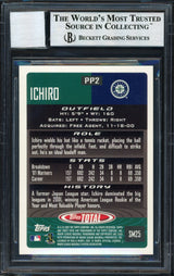 Ichiro Suzuki Autographed 2002 Topps Total Card #PP2 Seattle Mariners Auto Grade 10 Beckett BAS #12490999