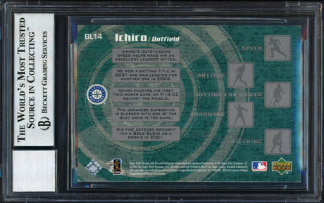 Ichiro Suzuki Autographed 2003 Upper Deck Big League Breakdown Card #BL14 Seattle Mariners Auto Grade 10 Beckett BAS #12491002