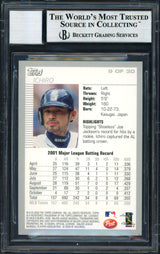 Ichiro Suzuki Autographed 2002 Topps Post Card #9 Seattle Mariners Auto Grade 10 Beckett BAS #12491005