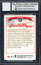 Ichiro Suzuki Autographed 2002 Fleer Franchise Players Card #26 Seattle Mariners Auto Grade 10 Beckett BAS #12491068