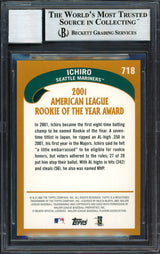 Ichiro Suzuki Autographed 2002 Topps Card #718 Seattle Mariners Auto Grade 10 Beckett BAS #12491244