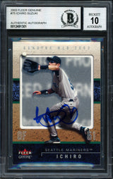 Ichiro Suzuki Autographed 2003 Fleer Genuine Card #75 Seattle Mariners Auto Grade 10 Beckett BAS #12491301