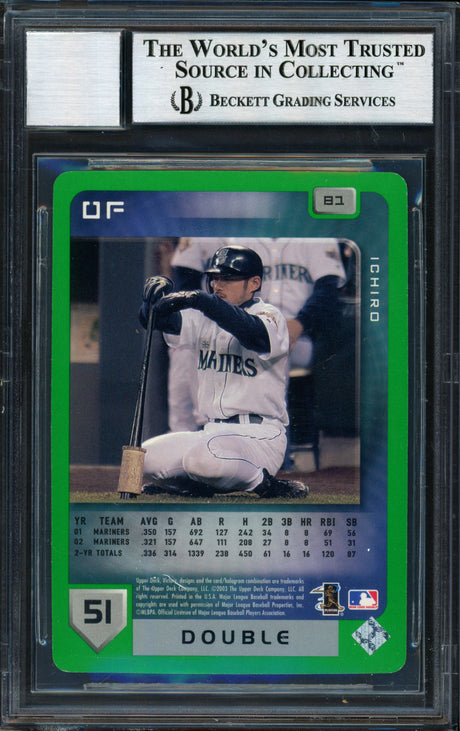 Ichiro Suzuki Autographed 2003 Upper Deck Victory Card #81 Seattle Mariners Auto Grade 10 Beckett BAS #12491319