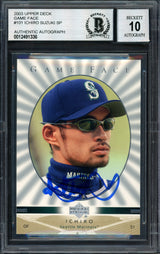 Ichiro Suzuki Autographed 2003 Upper Deck Game Face Card #101 Seattle Mariners Auto Grade 10 Beckett BAS #12491336