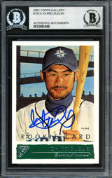 Ichiro Suzuki Autographed 2001 Topps Gallery English Rookie Card #151 Seattle Mariners Beckett BAS #12491649