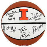 2005 Illinois Fighting Illini Team Signed Illinois Logo Brands Basketball w/6-Sigs, 4-Inscriptions