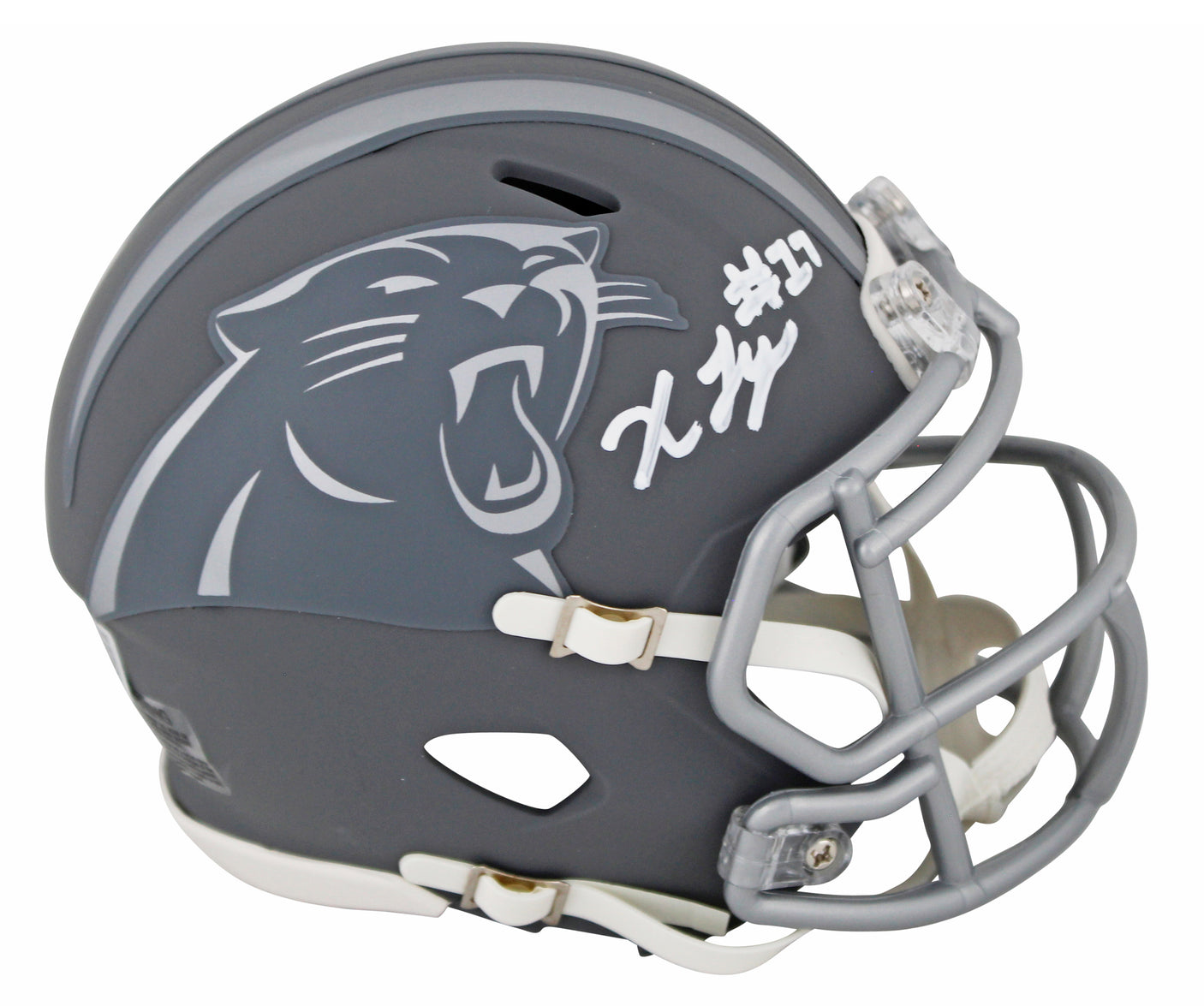 Panthers Xavier Legette Authentic Signed Slate Speed Mini Helmet BAS Witnessed