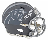 Panthers Xavier Legette Signed Slate Speed Mini Helmet W/ Case BAS Witnessed