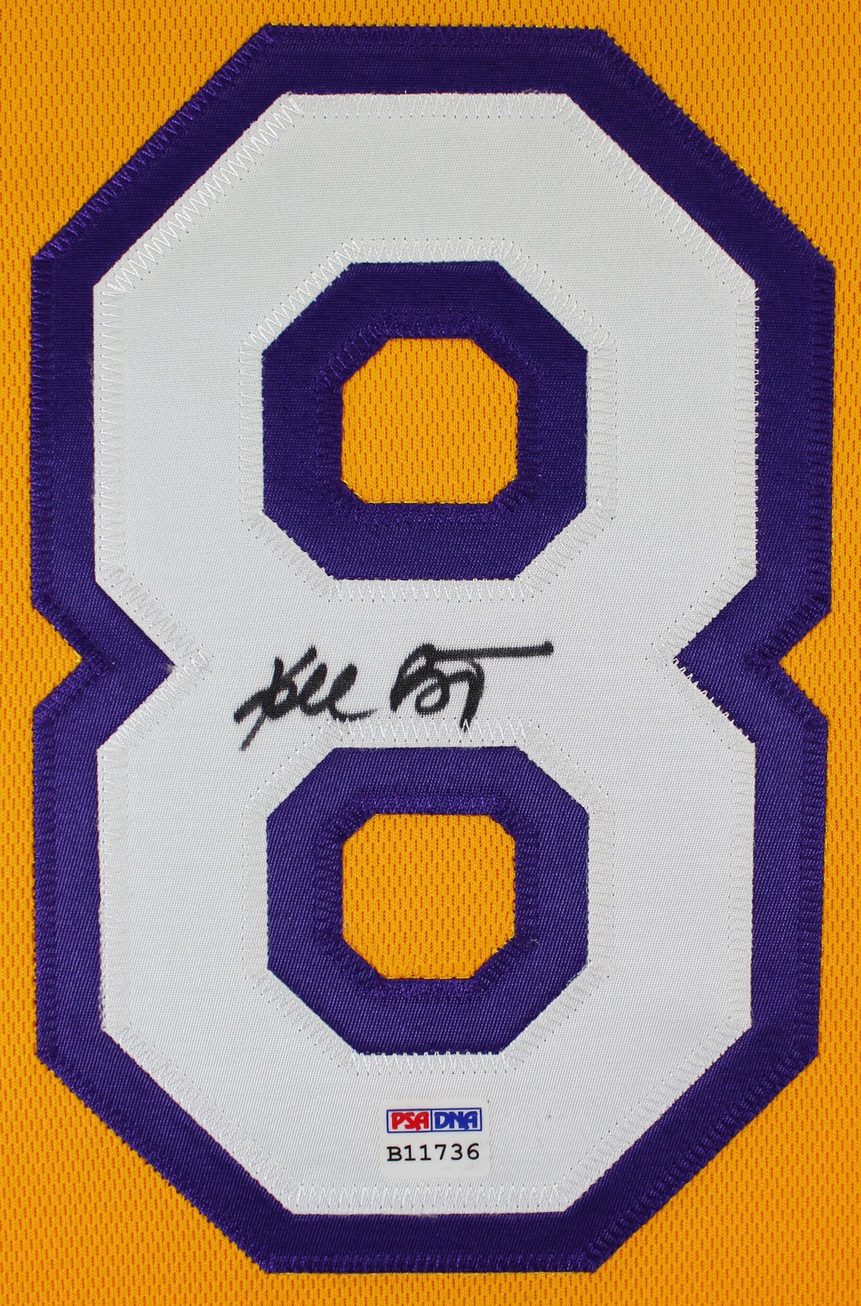 Lakers Kobe Bryant Signed Yellow M&N 1999-01 HWC Authentic Jersey PSA #B11736