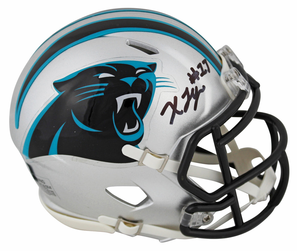 Panthers Xavier Legette Authentic Signed Speed Mini Helmet w/ Case BAS Witnessed