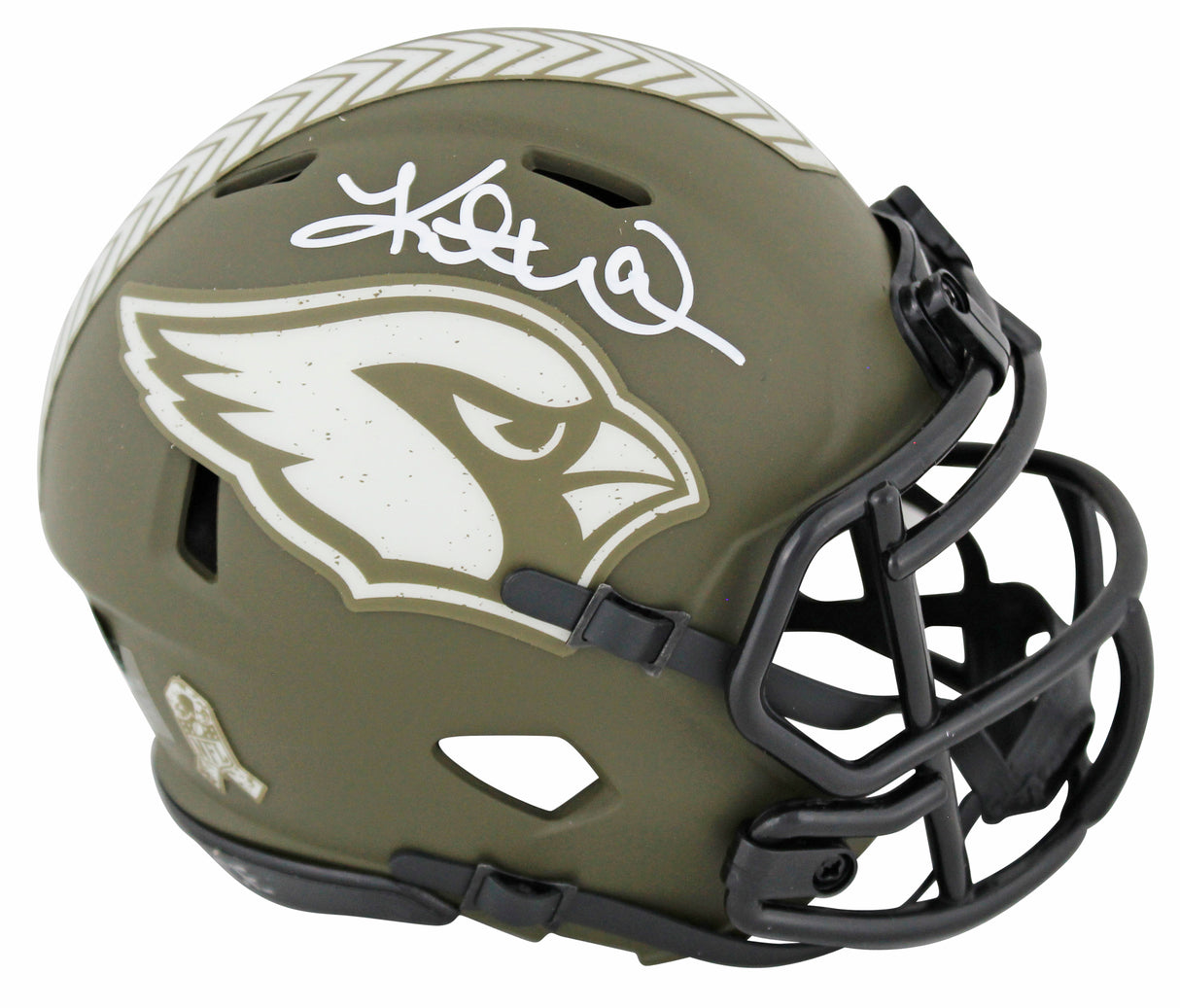 Cardinals Kurt Warner Signed STS Speed Mini Helmet w/ White Sig w/ Case BAS Wit