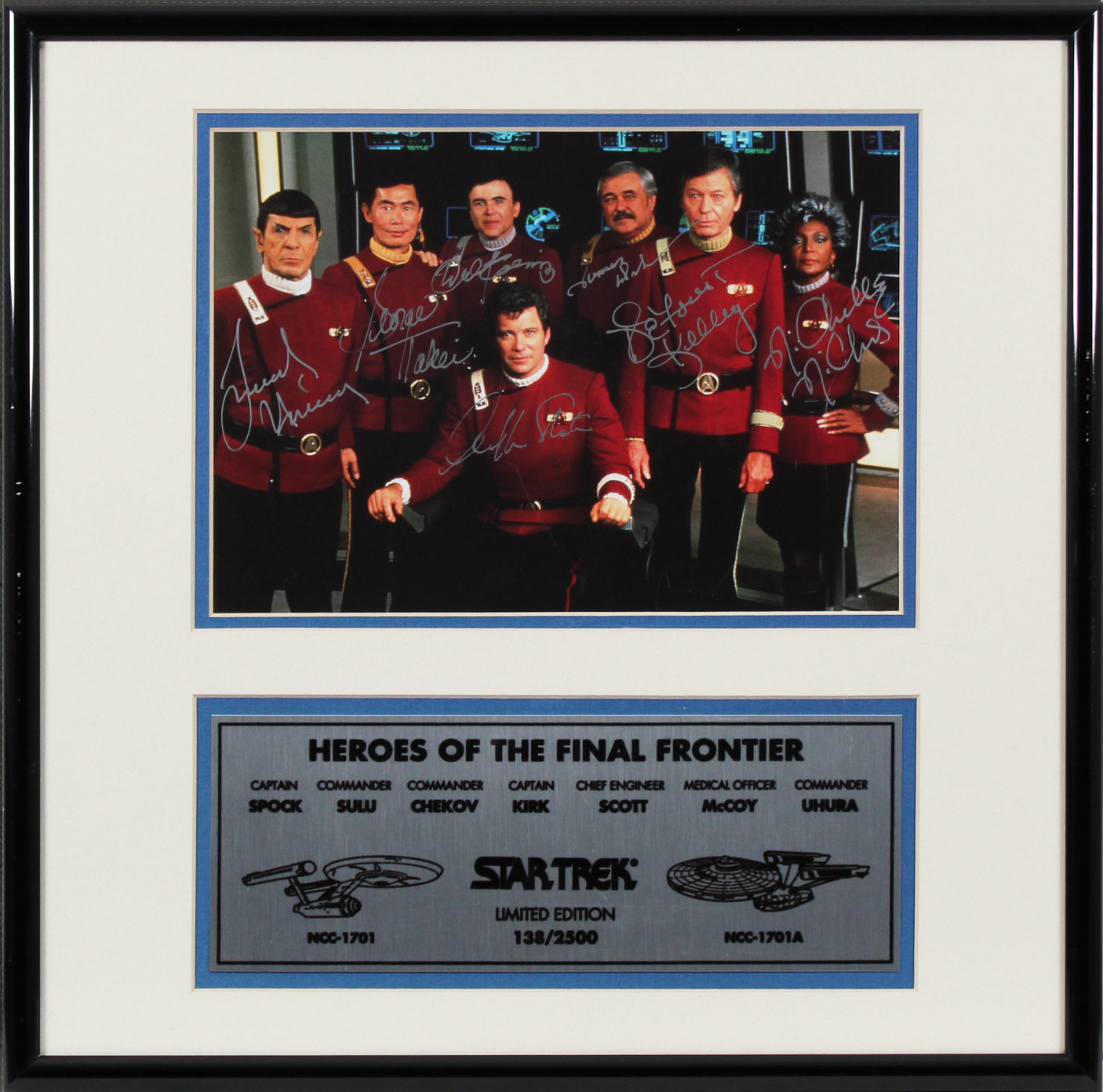 Star Trek (7) Shatner, Nimoy, Takei Signed Framed Photo LE 138/2500 BAS #AD38994