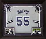 Hideki Matsui Authentic Signed Grey Pro Style Framed Jersey BAS Witnessed